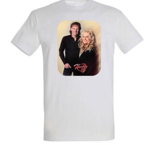 Heren Shirt Ronde Hals Wit met afbeelding Martien & Tineke